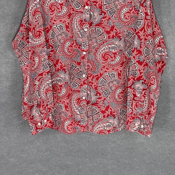 Champs Shirt Women XL Multicolor Paisley Button Up‎ No Iron Long Sleeve Classic - Picture 5 of 14
